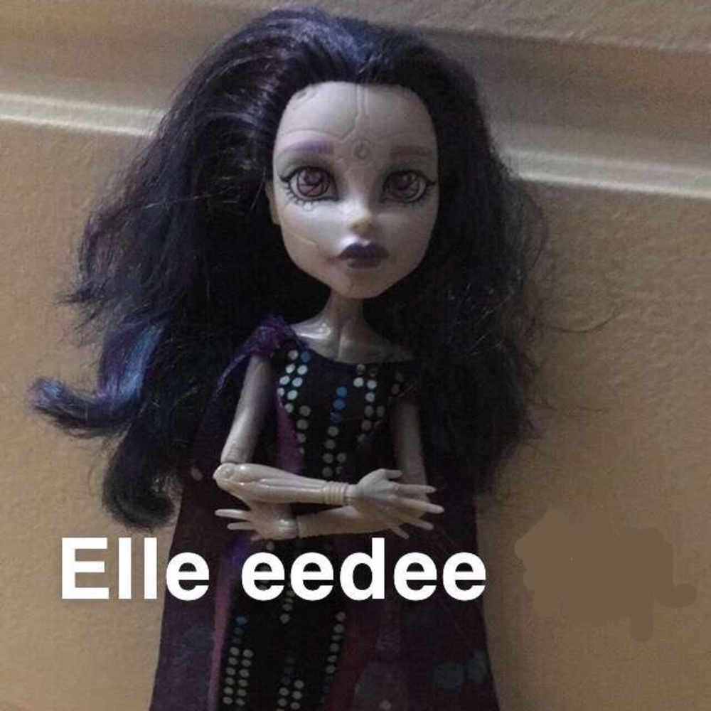 A monster high doll named Elle Eedee.